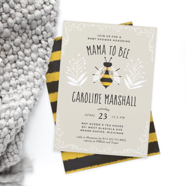 Rustic Mama to Bee Baby Shower Invitation (Creator Uploaded)