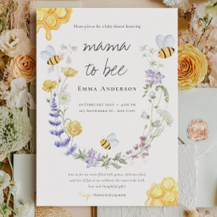 Rustic Mama to bee wildflowers Baby Shower Invitation