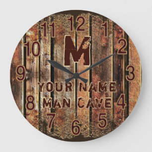 Rustic Man Cave Clock or Little Man Cave Pillow