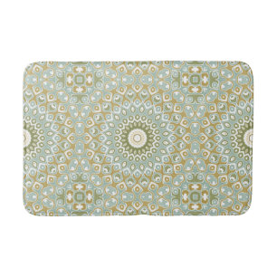 Rustic Mandala Kaleidoscope Medallion Flower Bath Mat