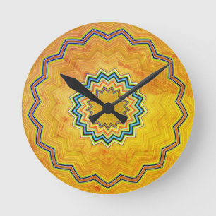 Rustic Mandala Round Clock