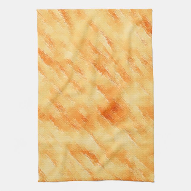 Rustic mango yellow like textured painting tea towel (Vertical)
