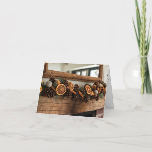 Rustic Mantle Holiday Card 