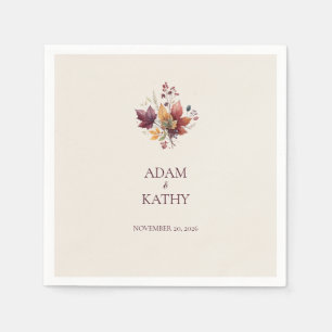 Rustic Maple Leaf Fall Wedding Napkin