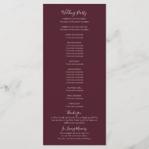 Rustic Maple Leaf Fall Wedding Program