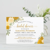 Rustic Marigold & Yellow Boho Roses Bridal Shower