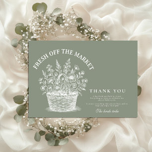 Rustic Market Garden Shower Thank You Card