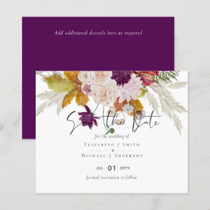 Rustic Maroon Ginger Blush Wedding Save the Dates