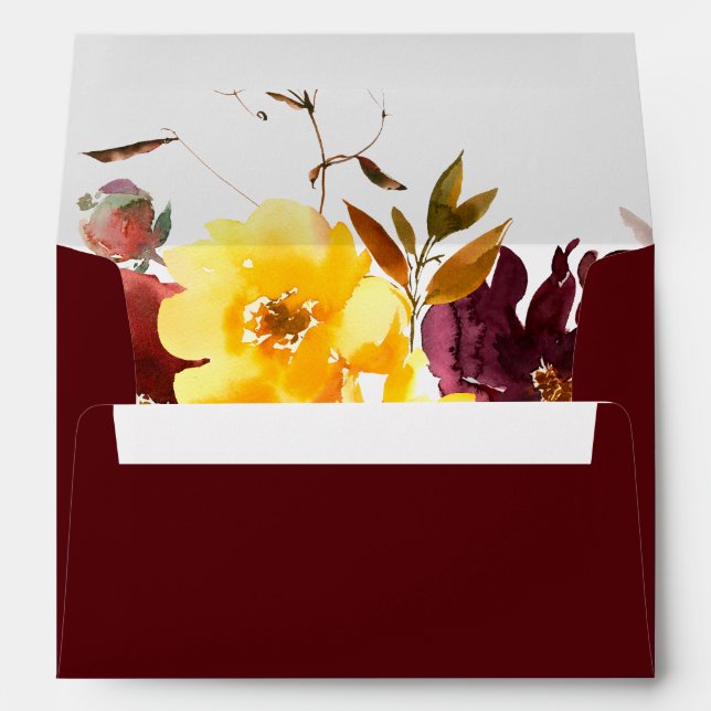 Rustic Marsala Burnt Orange Fall Wreath Envelope (Back (Bottom))
