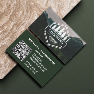 Rustic Masculine Forest Mountains Outdoors Business Card