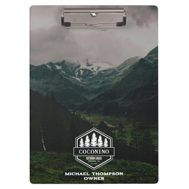 Rustic Masculine Forest Mountains Outdoors Clipboard (Front)