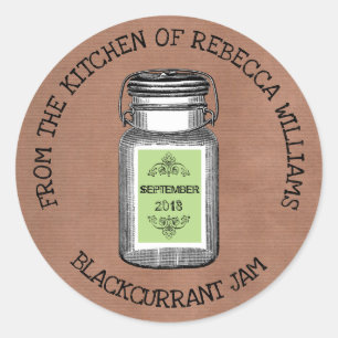Rustic Mason From the kitchen of    Jam or Jelly Classic Round Sticker