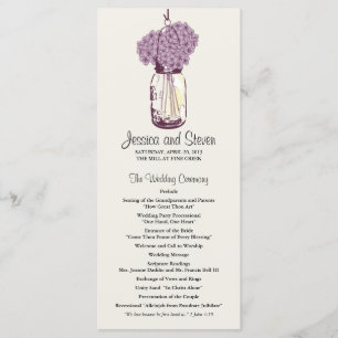 Rustic Mason Jar and Hydrangeas Program