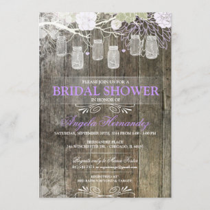 Rustic Mason Jar Bridal Shower Invitation