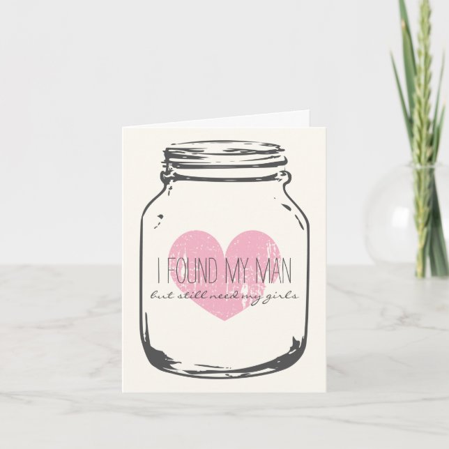 Rustic mason jar bridesmaid request cards (Front)