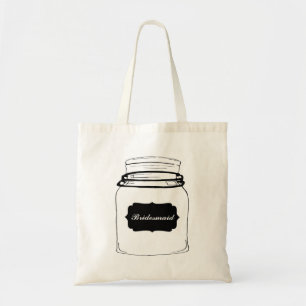 Rustic Mason Jar Bridesmaid Tote Bag
