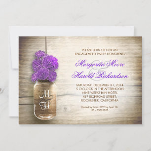 rustic mason jar engagement party invitations