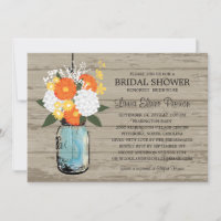 Rustic Mason Jar Gerber Daisies Bridal Shower