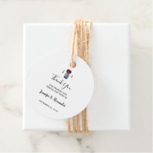 Rustic mason jar monogram country wedding favour tags