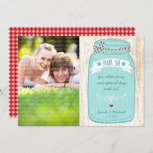 Rustic Mason Jar on Bark Illustrated Wedding Invitation