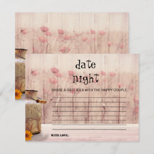 Rustic Mason Jar Pink Floral Date Night Card