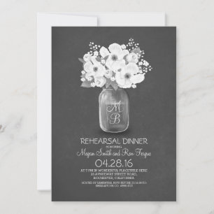 rustic mason jar rehearsal dinner invitation
