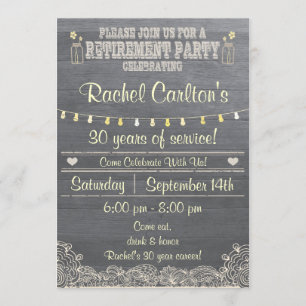Rustic Mason Jar Retirement Party Invitation