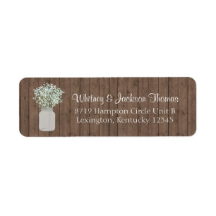 Rustic Mason Jar Return Address Label