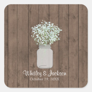 Rustic Mason Jar Square Sticker
