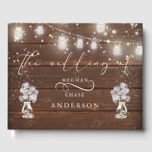 Rustic Mason Jar String Lights theBarefootBride™ Guest Book