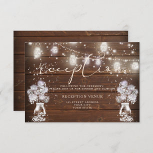 Rustic Mason Jar String Lights theBarefootBride™ Invitation