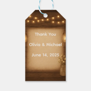 Rustic Mason Jar Wedding Favour Tags