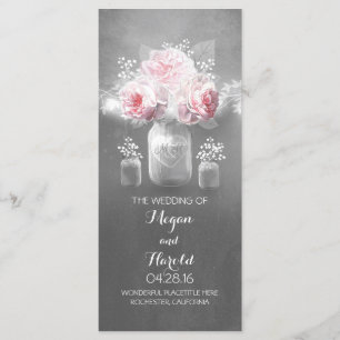 Rustic Mason Jar Wedding Programs
