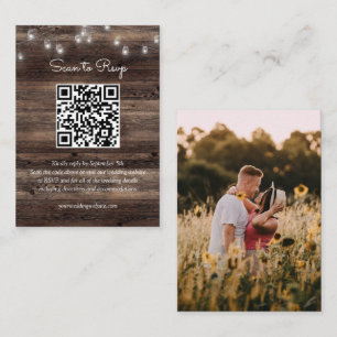 Rustic Mason Jar Wedding QR Code RSVP Enclosure Card