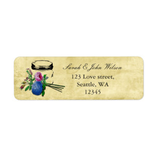 rustic mason jar wedding ,return address label return address label