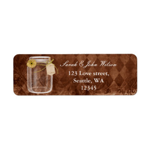 rustic mason jar wedding ,return address label return address label