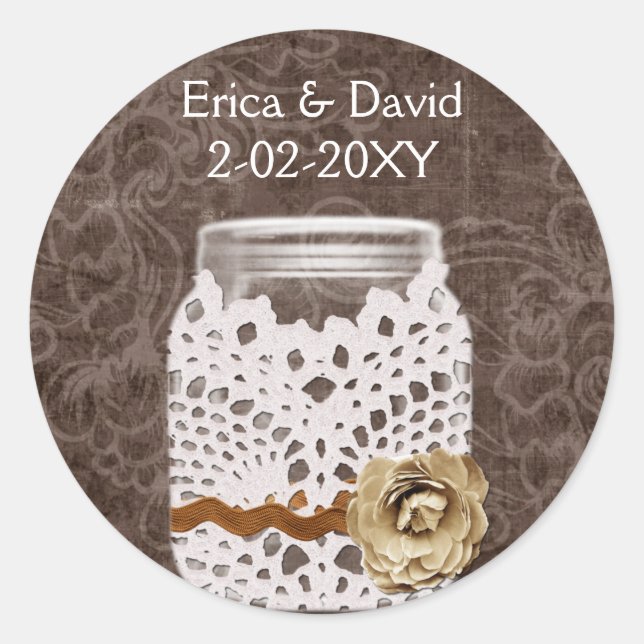 rustic mason jar wedding seals (Front)