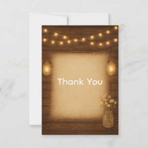 Rustic Mason Jar Wedding Thank You Card