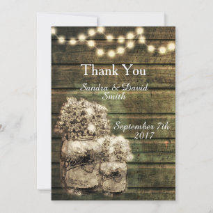 Rustic Mason Jar Wedding Thank You Card