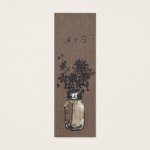 Rustic Mason Jar & Wildflowers Favour Tag