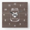Rustic mason jar wood grain panel wall clock