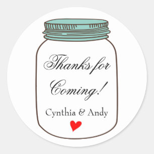 Rustic Mason Jars Favour Stickers   Custom Sticker