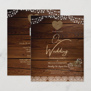 Rustic Mason Jars Lights Lace Gypsophilia WEDDING