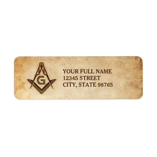 Rustic Masonic Address Labels | Old Parchment