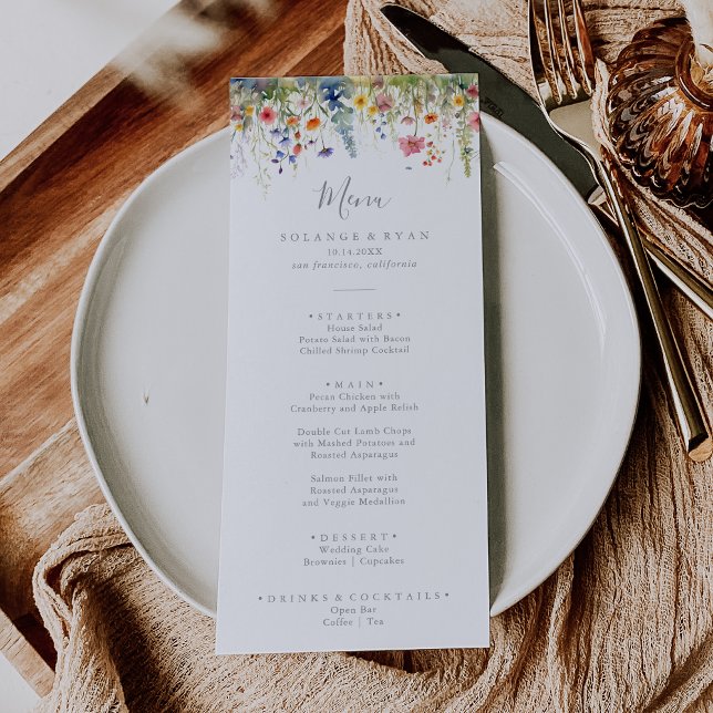 Rustic Meadow Botanical Dinner Menu (Creator Uploaded)