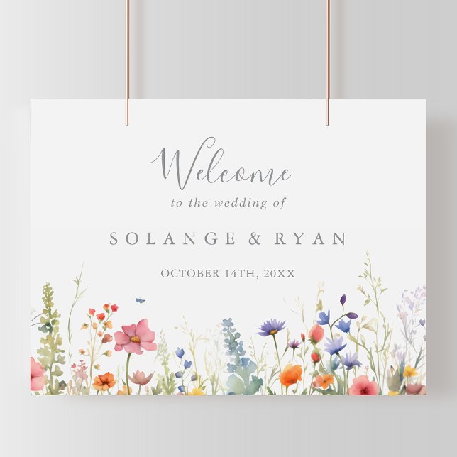 Rustic Meadow Botanical Wedding Welcome Sign (Creator Uploaded)