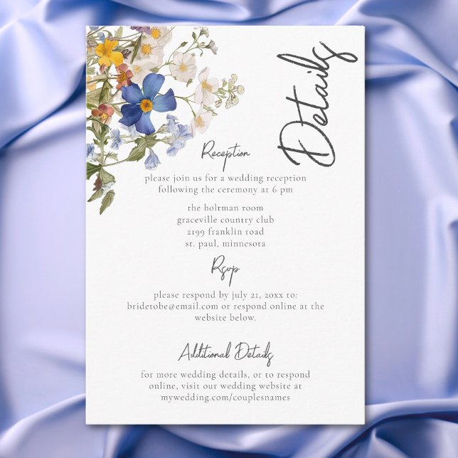 Rustic Meadow Wildflowers Purple Watercolor Enclosure Card (Rustic Meadow Wildflowers Purple Watercolor Enclosure Card)