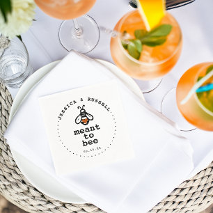 Rustic Meant To Bee Wedding Napkin