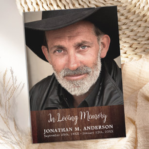 Rustic Memorial Loving Memory Sympathy Thank You Card