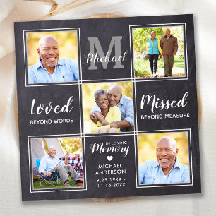 Rustic Memorial Photo Collage Keepsake Sympathy Thank You Card
